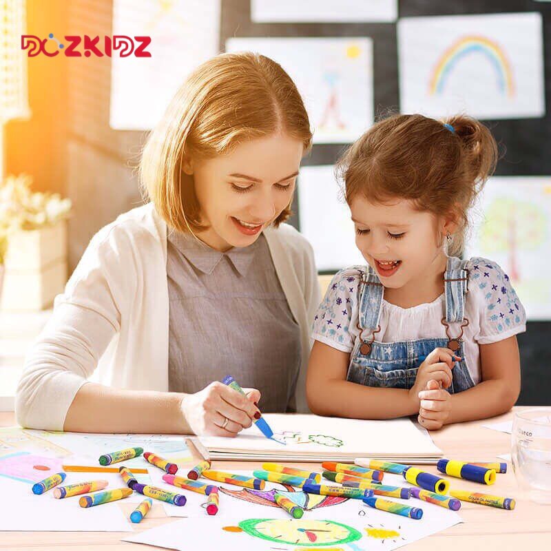 Bộ bút sáp dầu 18/24 màu cho bé tập vẽ - DOZKIDZ