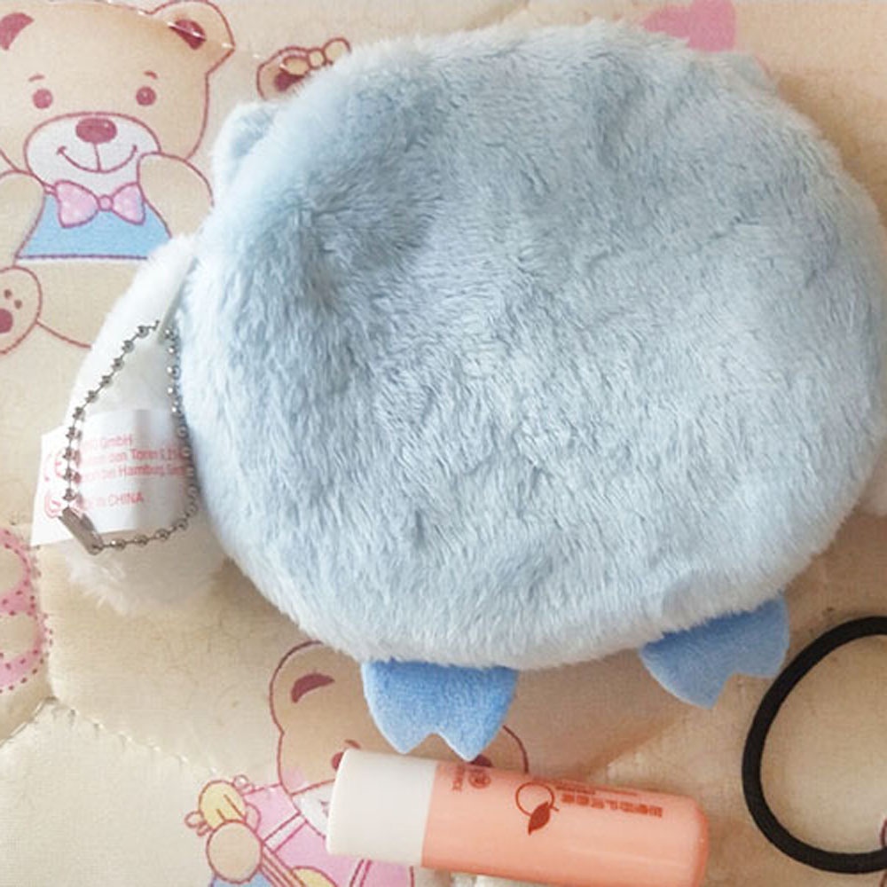 Ví lông nhung mềm kiểu Cinnamoroll Melody phong cách Nhật Bản có khóa kéo/ dây treo dễ thương dùng đựng tiền xu/ cáp USB