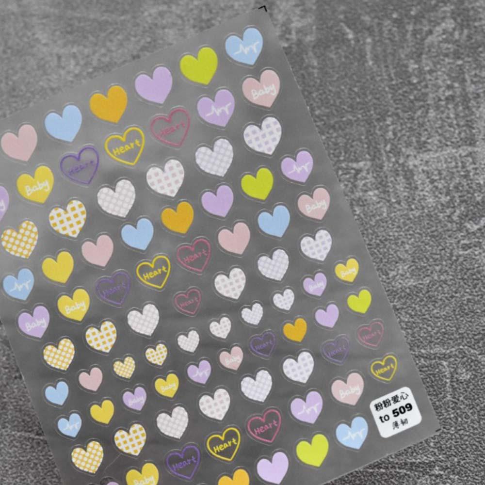 Miếng Dán Trang Trí Móng Tay Hình Trái Tim Nhiều Màu Sắc DIY
