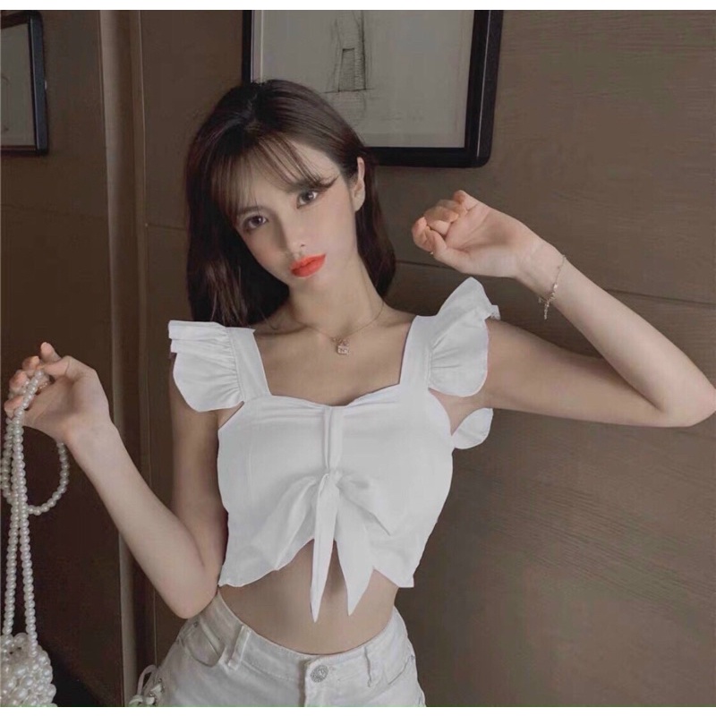 Áo Croptop Cánh Tiên Nhún Ngực