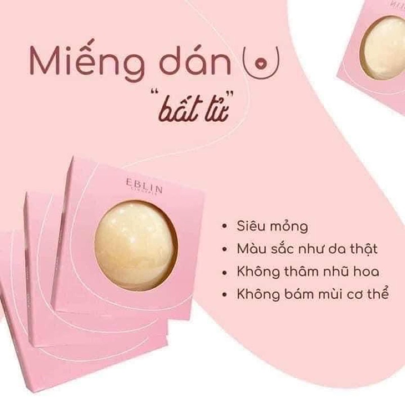 Siêu hot/ mẫu mới nhất - Hộp 3 cặp dán nhũ hoa tàng hình nhiệt tự thân Erblin