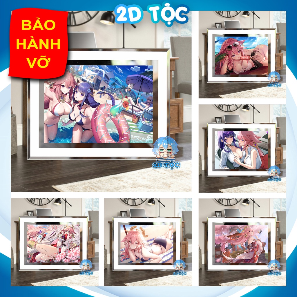 Khung ảnh kính Yae Miko (12) game Genshin Impact kích thước A4 A5 13x18 by 2D Tộc Shop