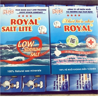 Muối biển nhạt Royal hộp 250g tốt cho sức khoẻ người cao huyết áp, người cần giảm natri