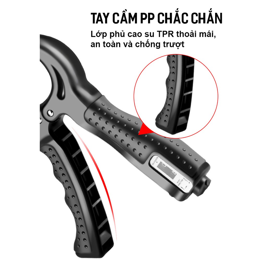 Kìm Bóp Tập Cơ Tay có đếm và điều chỉnh lực 10-60kg