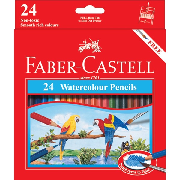 BÚT CHÌ MÀU NƯỚC CAO CẤP FABER CASTELL 12/24/36/48 (HỘP GIẤY / HỘP THIẾC)