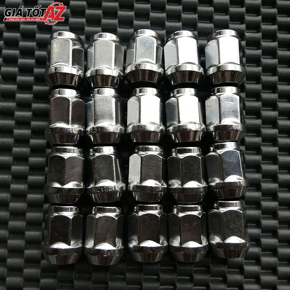 1 con ốc  bắt lazang ô tô 12x1.5mm bằng thép mạ inox cao cấp