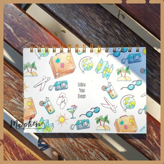 Sổ tay lò xo khổ A5 bìa Follow your dream dễ thương - ruột trơn - sổ bullet journal