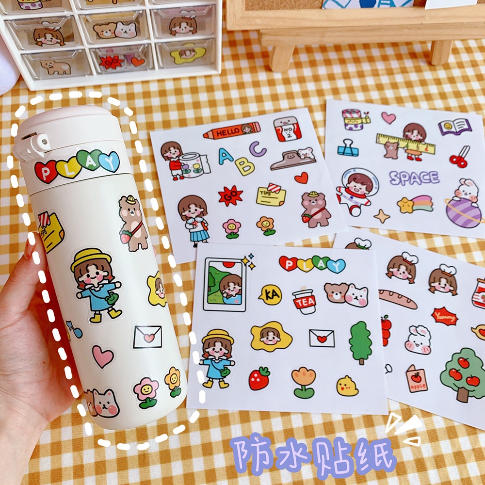 Sticker cute dán trang trí hoạt hình dễ thương