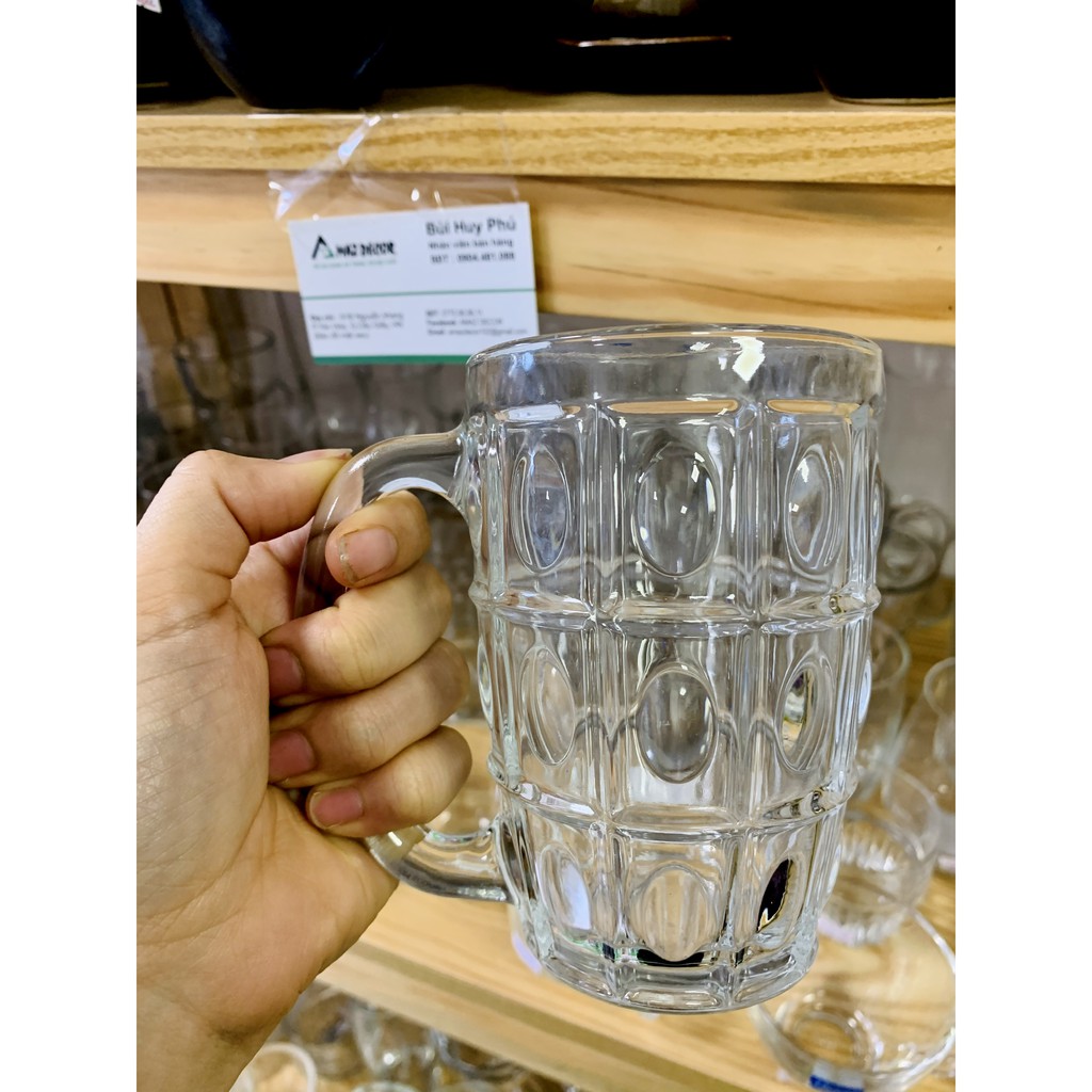 SALE HÀNG Thái Lan chính hãng Bộ 6 Cốc Ly Uống Bia Mãng Cầu Mắt Na Thủy Tinh Thái Lan - 410ml - UG 316