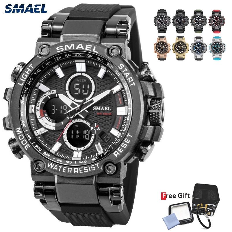 Smael camouflage men s G-Shock luminous alarm waterproof watch men digital thumbnail