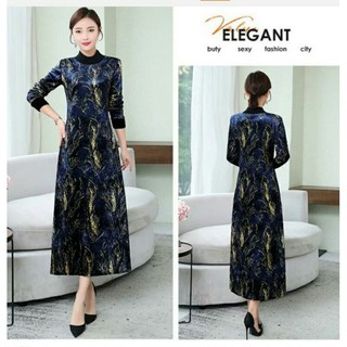 đầm nhung lót lông nữ