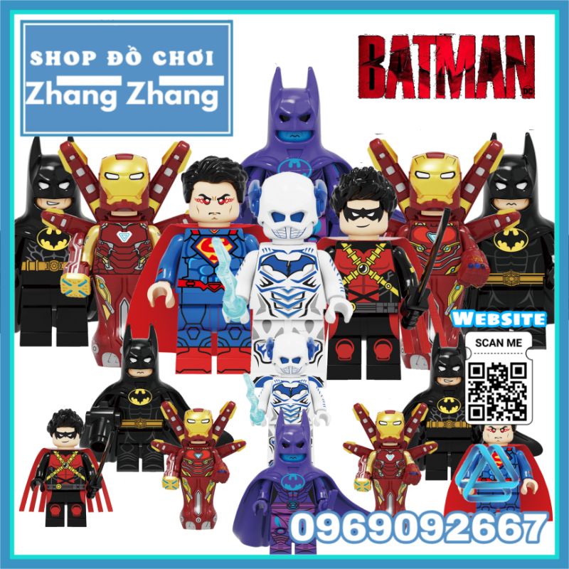 Đồ chơi Xếp hình người dơi Batman gồm Godspeed người sắt Iron man Mk50 MK85 Red Robin Superman Minifigures Kopf KF6115