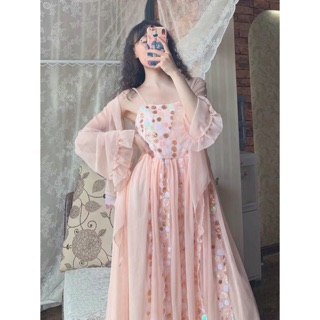 VÁY (order) HAI DÂY KIM SA XOÈ HỒNG PASTEL (feedback)