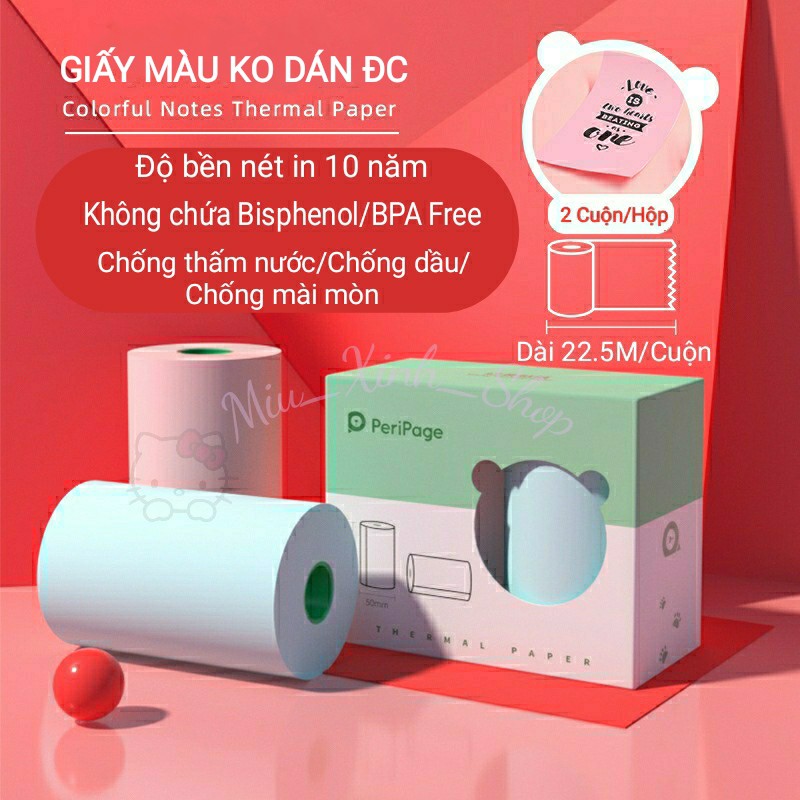 ❤ Chính hãng Peripage ❤ Tất cả giấy in nhiệt ❤ kích thước 80*50 - 80x50mm ❤ cho máy in nhiệt Peripage A3