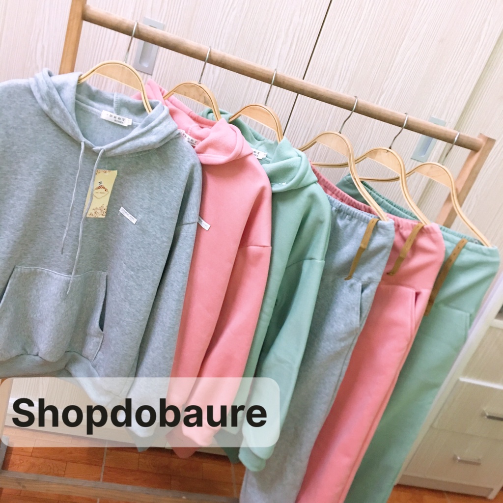 Bộ bầu NỈ BÔNG Dài Tay có Mũ, mùa THU ĐÔNg cực kì ấm áp - 𝐁𝐃𝟓𝟖