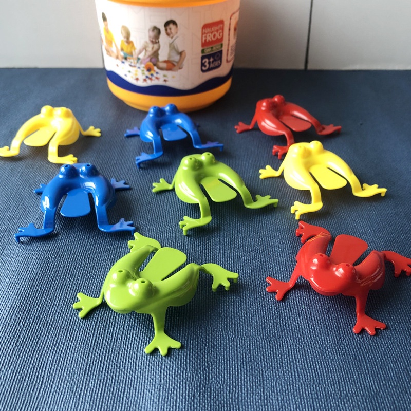 Set 10 chú ếch nảy bằng nhựa mini đồ chơi vui nhộn cho trẻ em