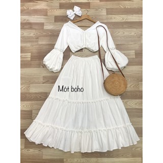 Chân váy xô xốp trắng tinh Thái Lan