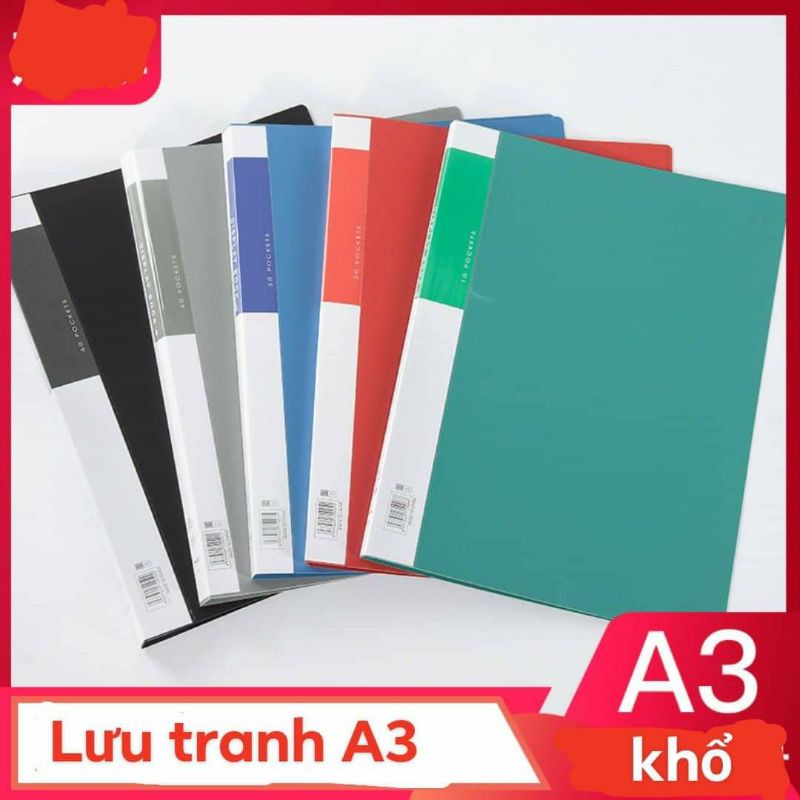 Túi đựng tài liệu A3 dạng 40 ngăn cứng cáp dày dặn bảo quản tài liệu hồ sơ tiện dụng