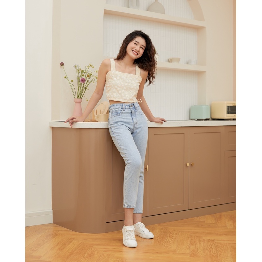 Quần Jeans nữ lưng cao Màu Xanh Sáng LDM-101