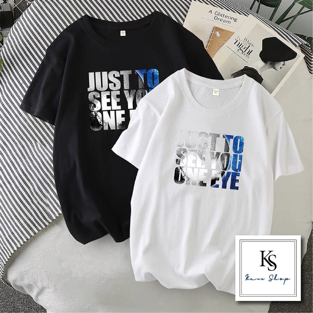 Áo thun cổ tròn UNISEX form rộng nam nữ 2 màu trắng đen dễ dàng phối đồ KANE SHOP