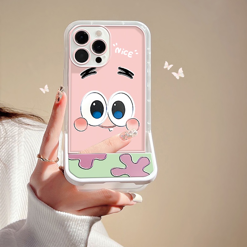 Ốp Điện Thoại Silicon TPU Mềm Trong Suốt Có Giá Đỡ Dễ Thương Cho iPhone 13 12 11 Pro X XR XS Max SE 2020 6 6S 7 8 Plus