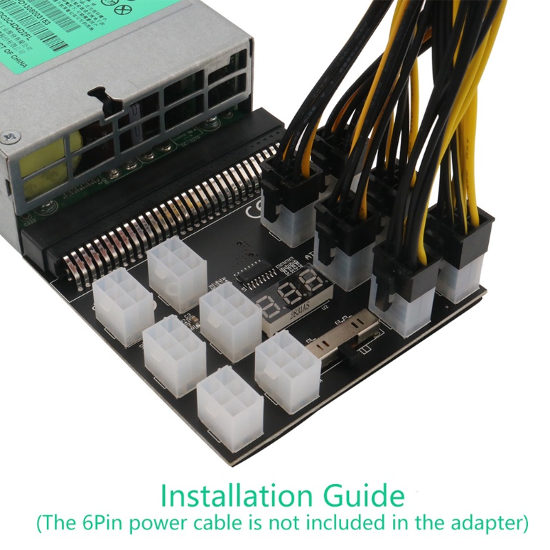 Bo Mạch Nguồn Chuyển Đổi PCI-E 6Pin 12V Cho Ethereum BTC Antminer Miner Mining Server PSU GPU