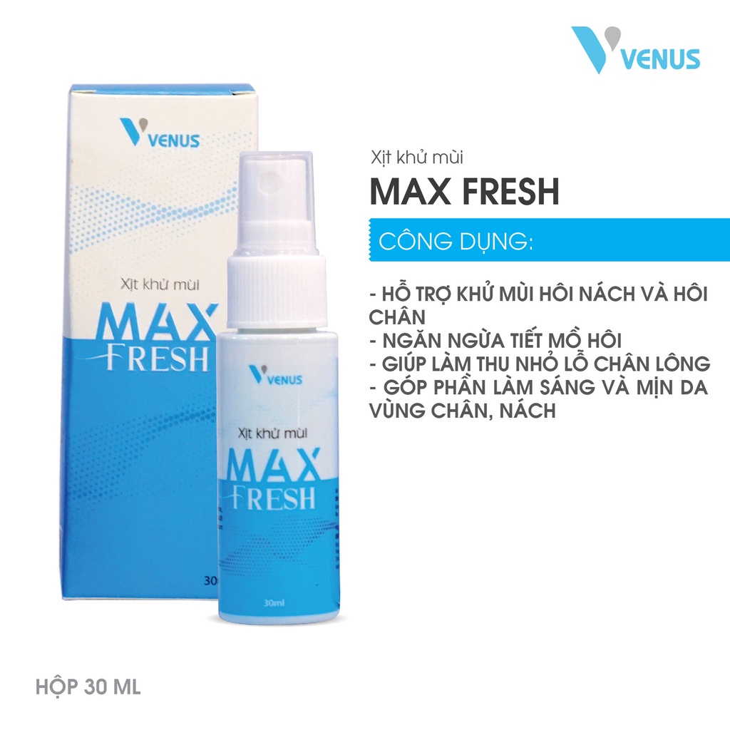 Xịt khử mùi hôi toàn thân hiệu quả tối đa Max Fresh (30ml)