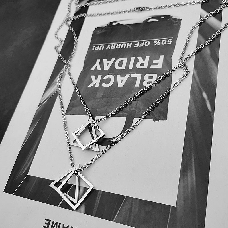 Dây Chuyền Thép Titan Mặt Hình Tam Giác Đơn Giản Hợp Thời Trang