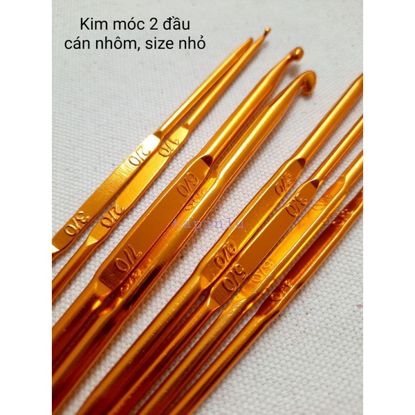 (2.0-6.5mm) Kim móc 2 đầu nhôm vàng, 18 size