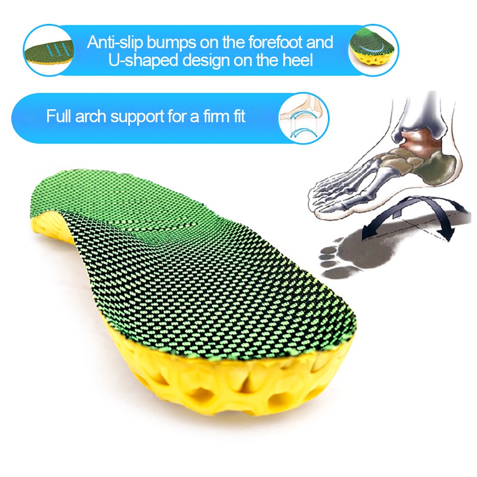 Miếng Lót Giày Sneaker Chạy Bộ Thoáng Khí Thấm Hút Mồ Hôi Không Trượt Bảo Vệ Bàn Chân