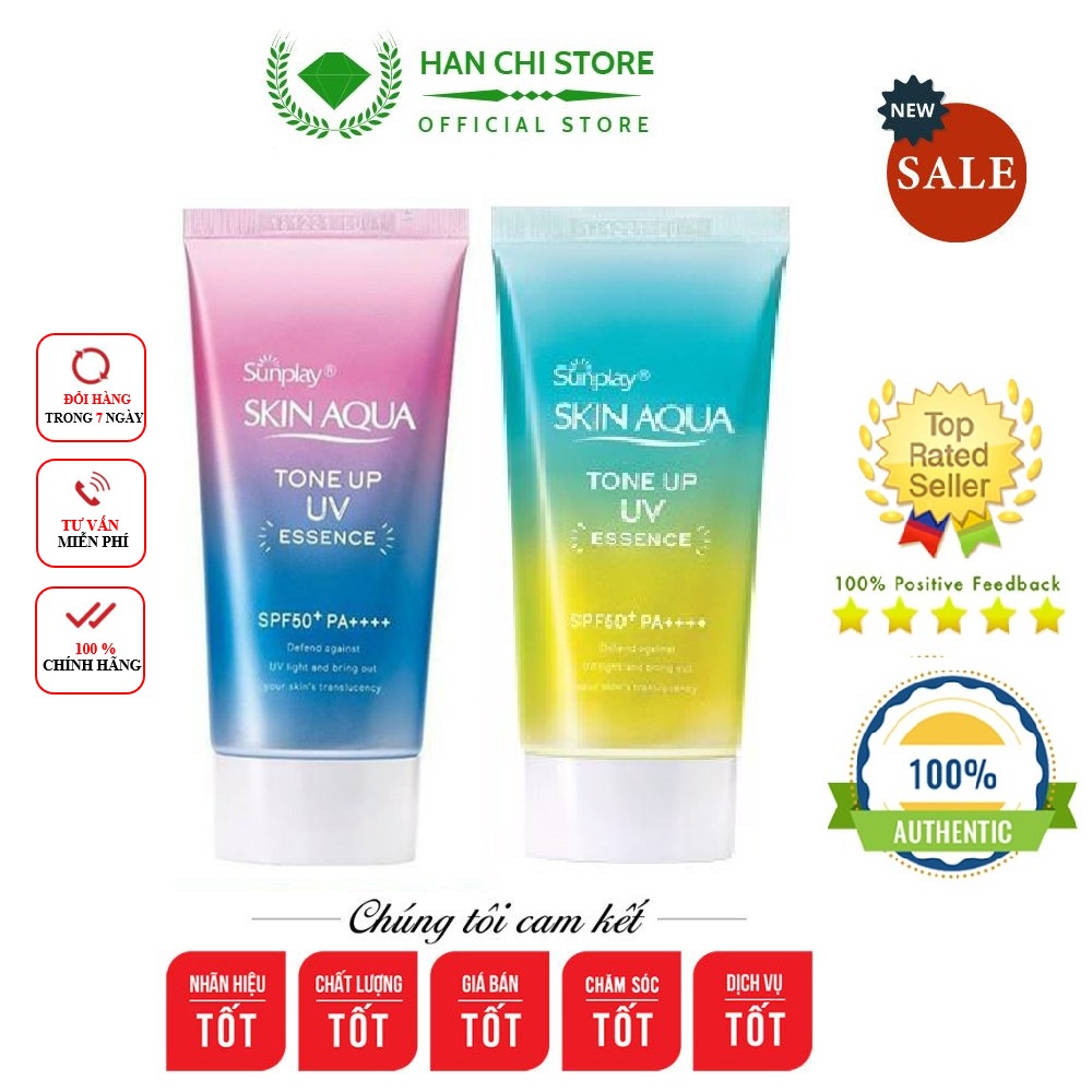 Kem Chống Nắng Sunplay Skin Aqua Tone Up UV Essence SPF50+ PA++++, Kem Chống Nắng Sunplay Skin Aqua Kiềm Dầu Nâng Tông