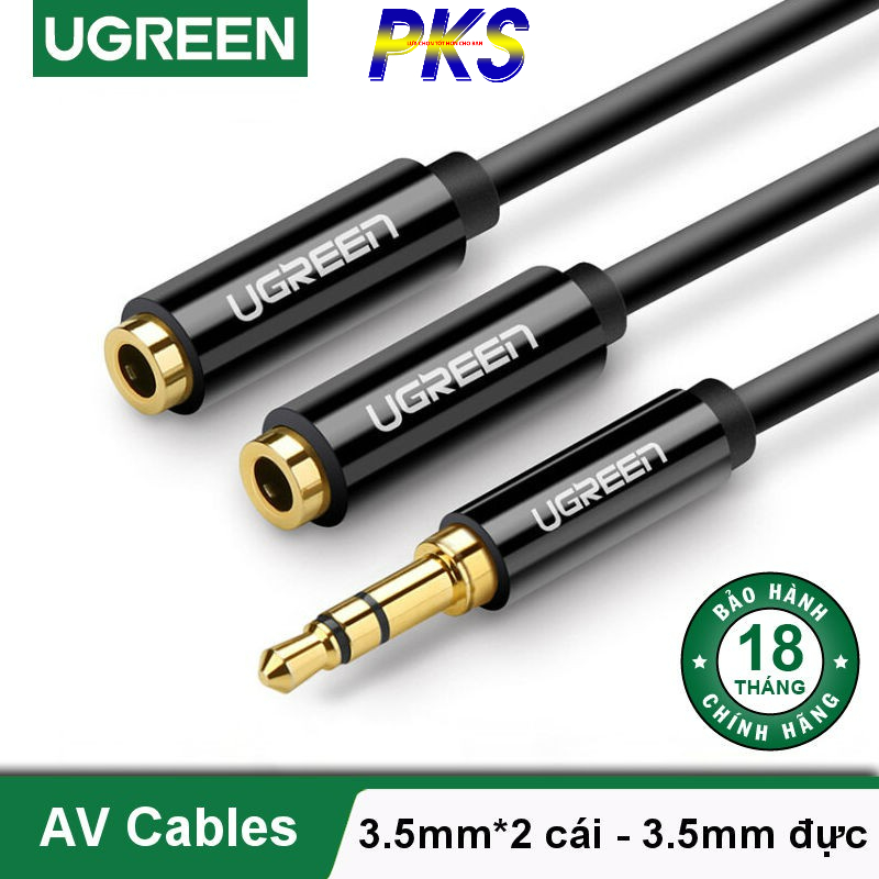 Cáp Chia Cổng Âm Thanh 3.5mm 1 Ra 2 Cao Cấp Chính Hãng - Ugreen 10739 Trắng và Ugreen 20816 Đen