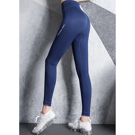 Quần Legging Tập Yoga Tập Gym Thể Thao Co Giãn, Nâng Mông, Lưng Cao - Hàng Chính Hãng miDoctor - Màu Xanh Cá Tính