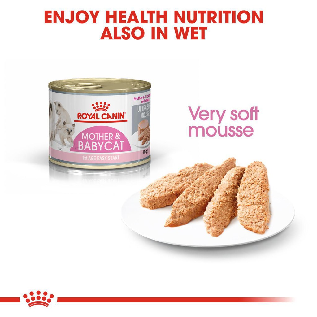 Thức ăn Pate cho mèo mẹ và mèo con tập ăn Royal Canin Mother &amp; Babycat hộp 195g