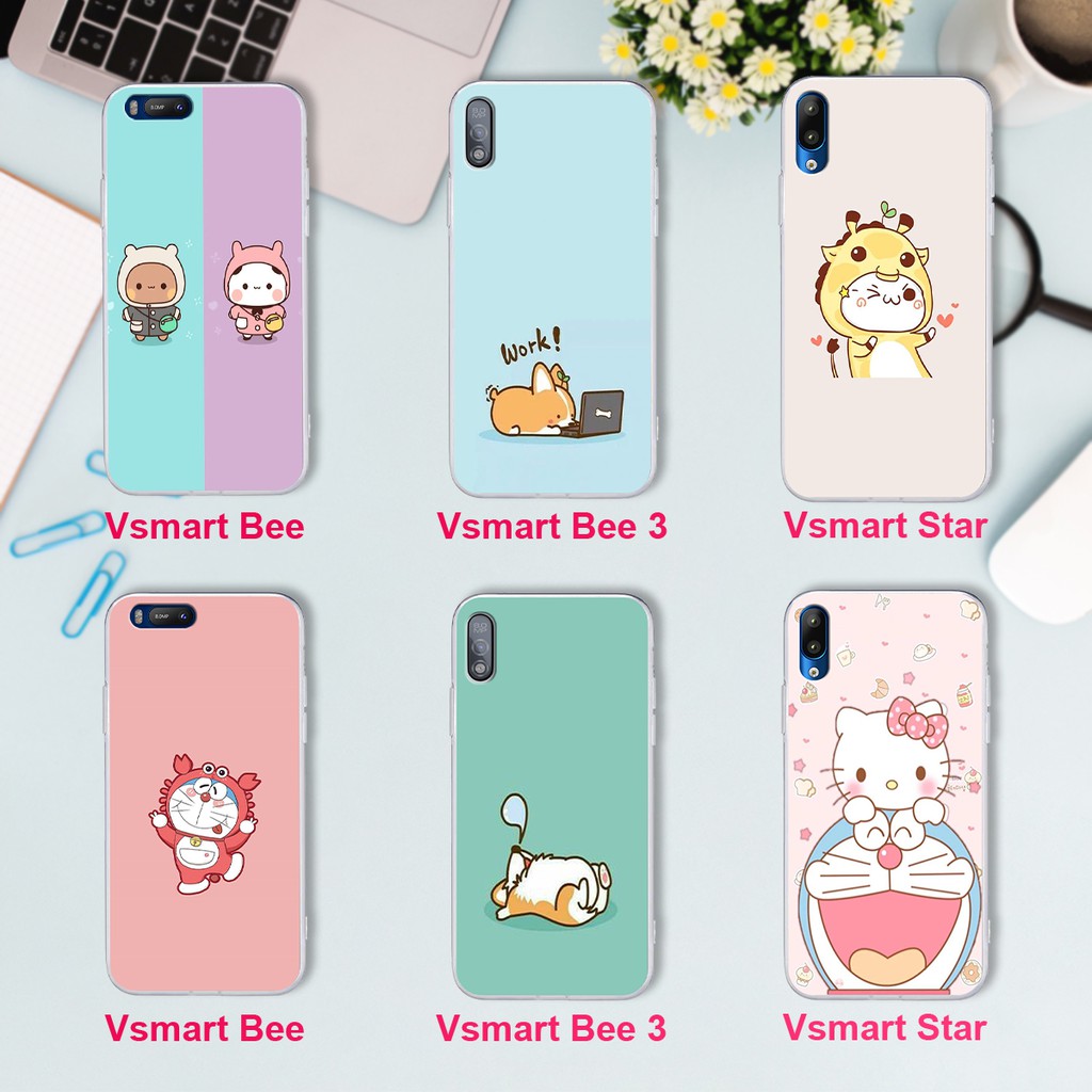 Ốp lưng Vsmart Bee / Vsmart Bee 3/ Vsmart Star - in hình doraemon và corki đẹp - đẹp,bền