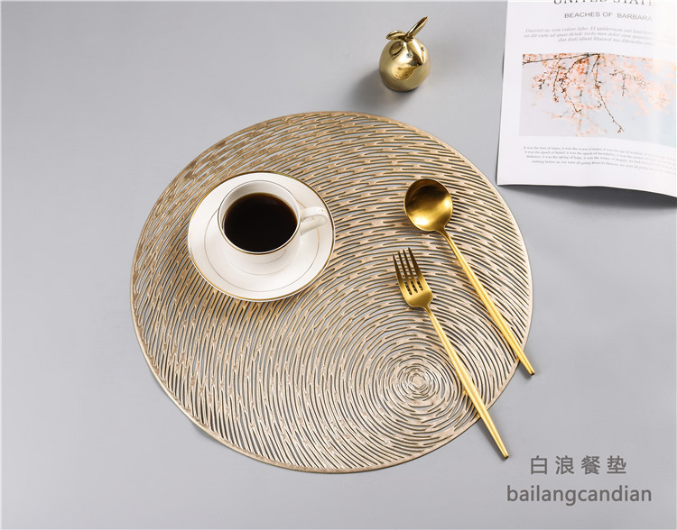 Round Hollow Insulation Panels Anti Slip Coffee Cup Mat Environmental Protection PVC Placemat