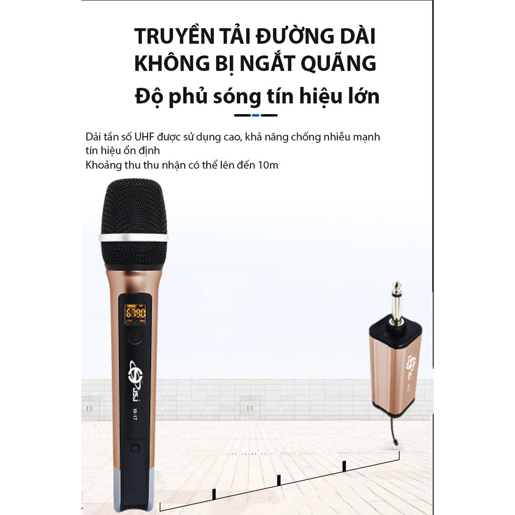 Micro karaoke không dây cao cấp JSJ W-17 tích hợp màn hình led chuyên nghiệp, công nghệ giảm tiếng ồn thông minh