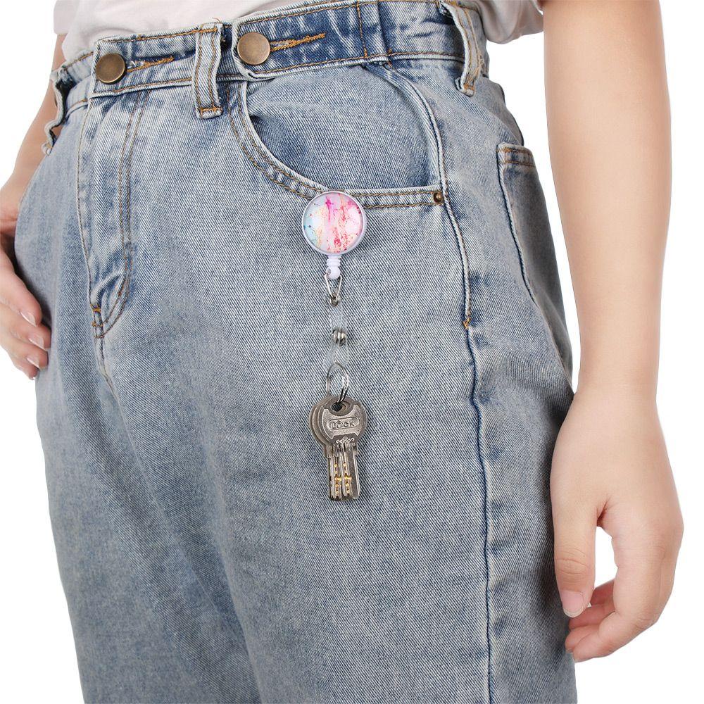 1 Kẹp Giữ Thẻ ID / Thẻ ID Họa Tiết Vân Đá Cẩm Thạch Chất Lượng Cao Dùng Trong Văn Phòng