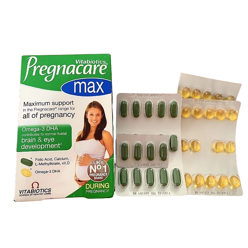 Viên uống Pregnacare Max, Vitamin tổng hợp cho bà bầu, Bổ sung Sắt, Vitamin, Canxi, DHA bầu Hộp 84 viên Baby Mom Health