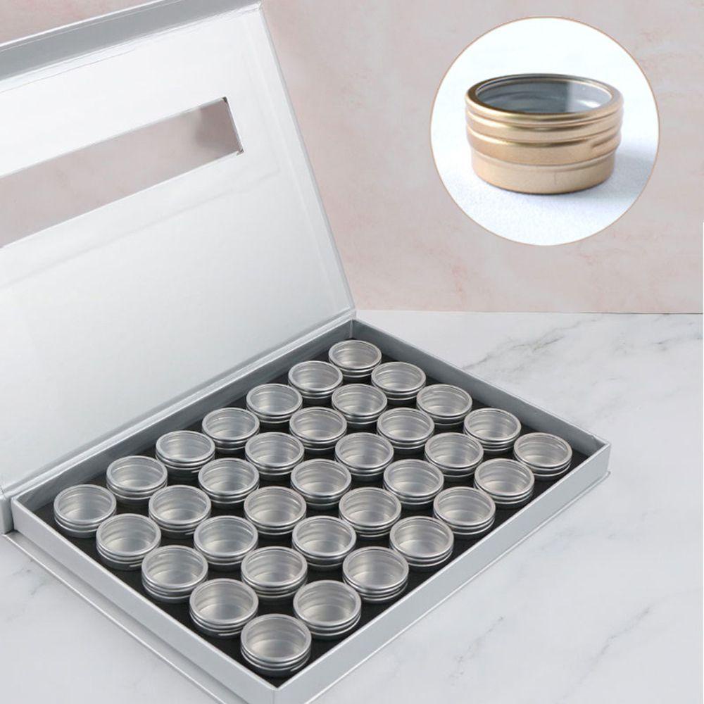 MOCHO Hộp Đựng Trà / Trang Sức / Móng Tay Hình Tròn Cỡ Nhỏ Đính Kim Sa Lấp Lánh Tiện Dụng