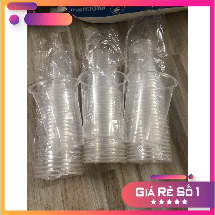 25 ly nhựa PP dung tích 800ml 900ml 1000ml  25 ly và nắp dùng đựng các loại nước uống