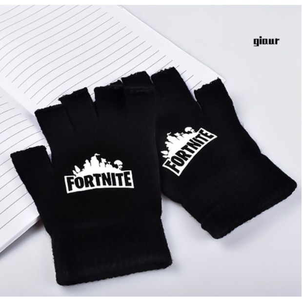 Găng tay hở ngón in chữ Fortnite phát sáng thời trang