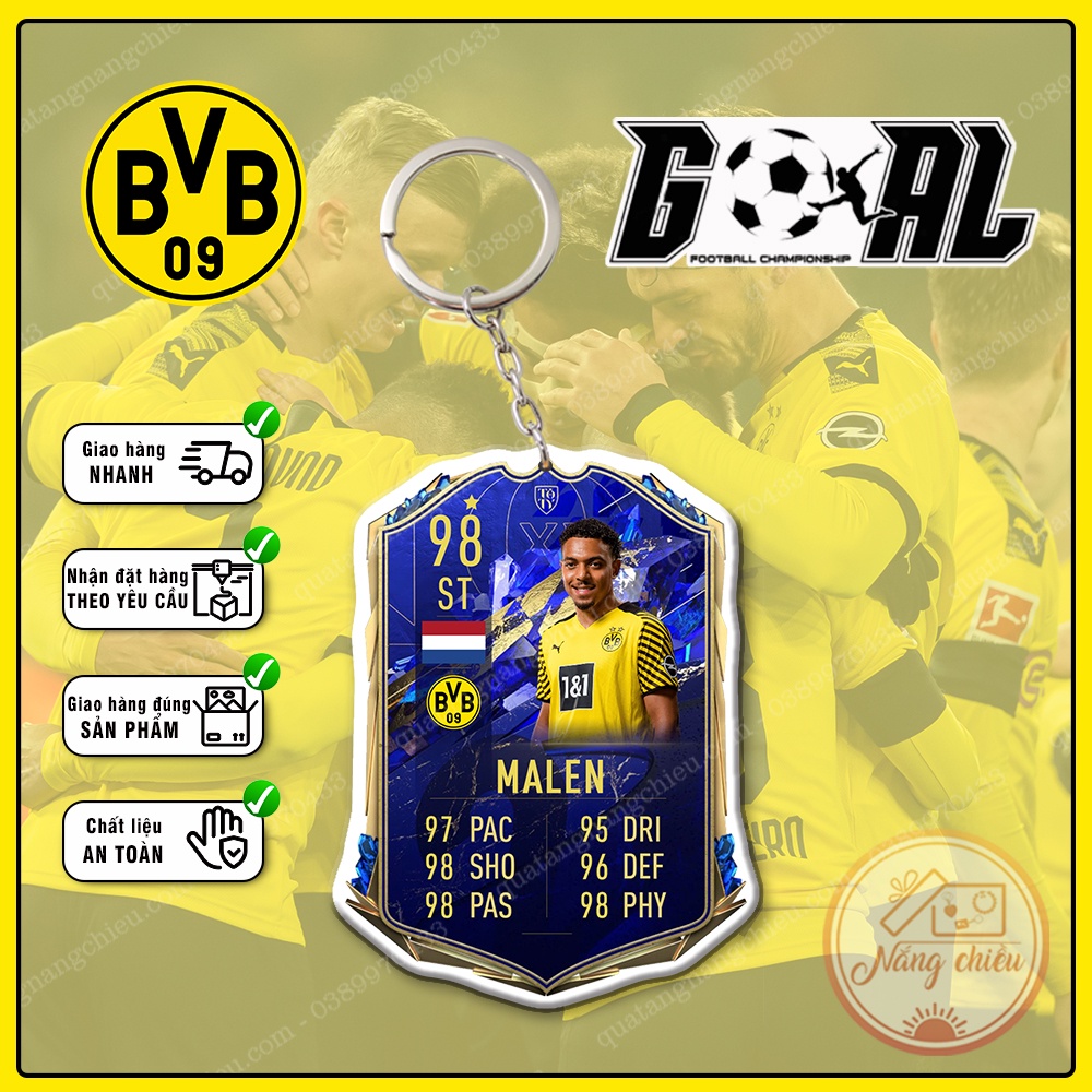 Móc khóa thẻ CLB Borussia Dortmund - Season 2022-2023, Thiết kế với mọi cầu thủ