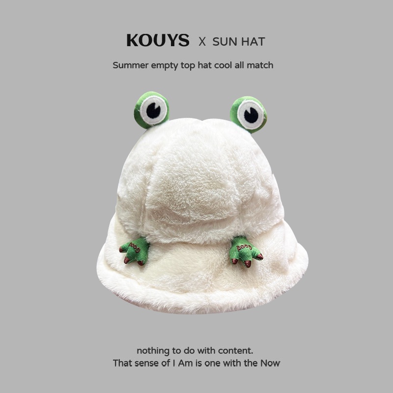 Nón tai bèo hình chú ếch nhồi bông dễ thương thời trang mùa đông dành cho nữ
