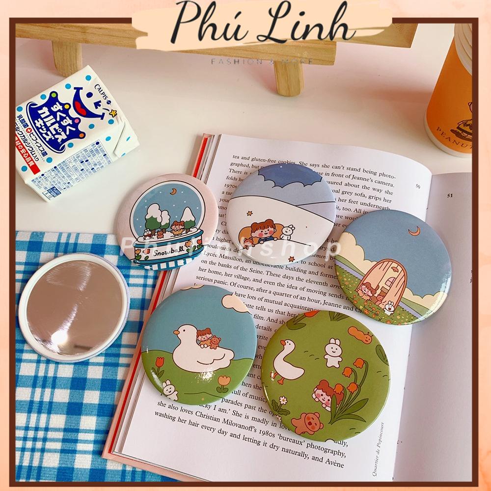 MS506 Gương tròn bỏ túi in hình dễ thương loại đẹp