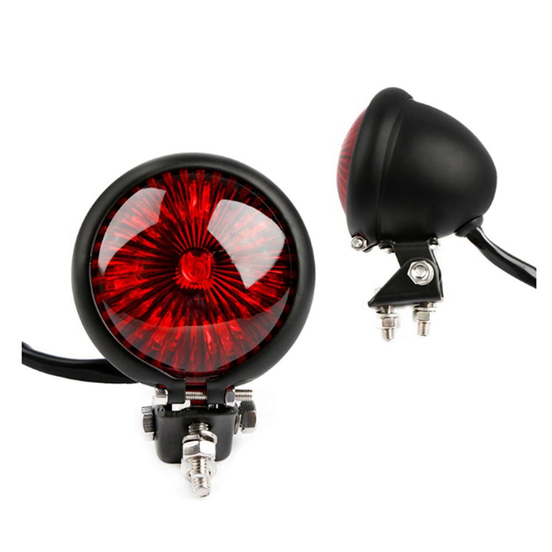 Đèn Led Đuôi Xe 12V Màu Đỏ Đen Có Thể Điều Chỉnh Cho Chopper Bobber