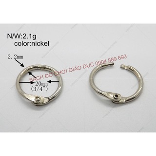Set 10 Móc còng / Khoen vòng 2 cm đóng gáy sách, album