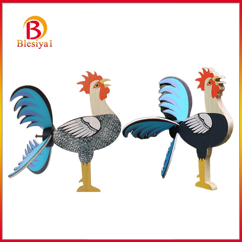 [BLESIYA1] Wooden Rooster Statues Chicken Cock Sculpture Decor Figurines