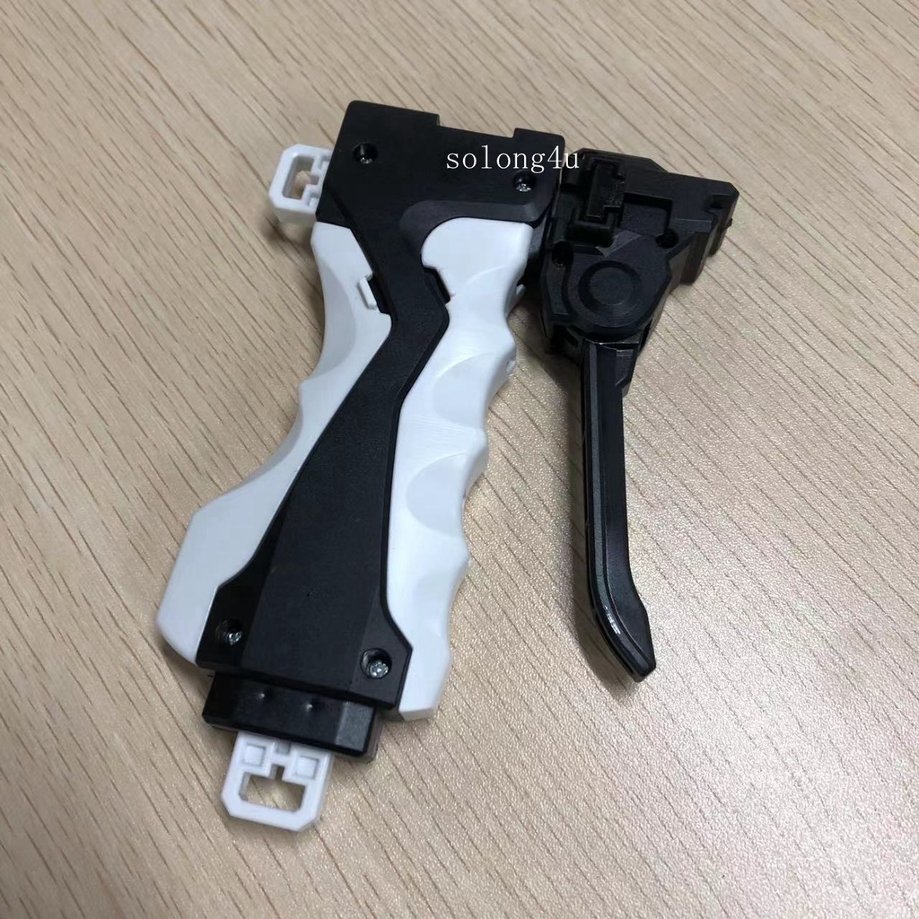 Tay Cầm Có Thể Tháo Rời Màu Trắng Đen Kèm Cò Bấm Cho Con Quay Brust Beyblade