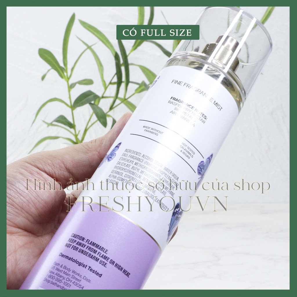 Butterfly - Full Xịt Thơm Toàn Thân Body Mist Bath & Body Works - fresh you